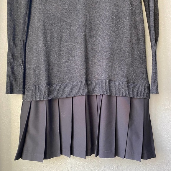 Soft Surroundings Chloe Gray Turtleneck Sweater Dress Pleated Skirt Tall Small - Picture 5 of 11